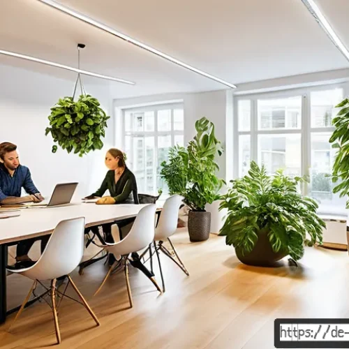 자기 분석을 통한 직업 선택 - A modern German office setting with a diverse group of young professionals engaged in a collaborativ...
